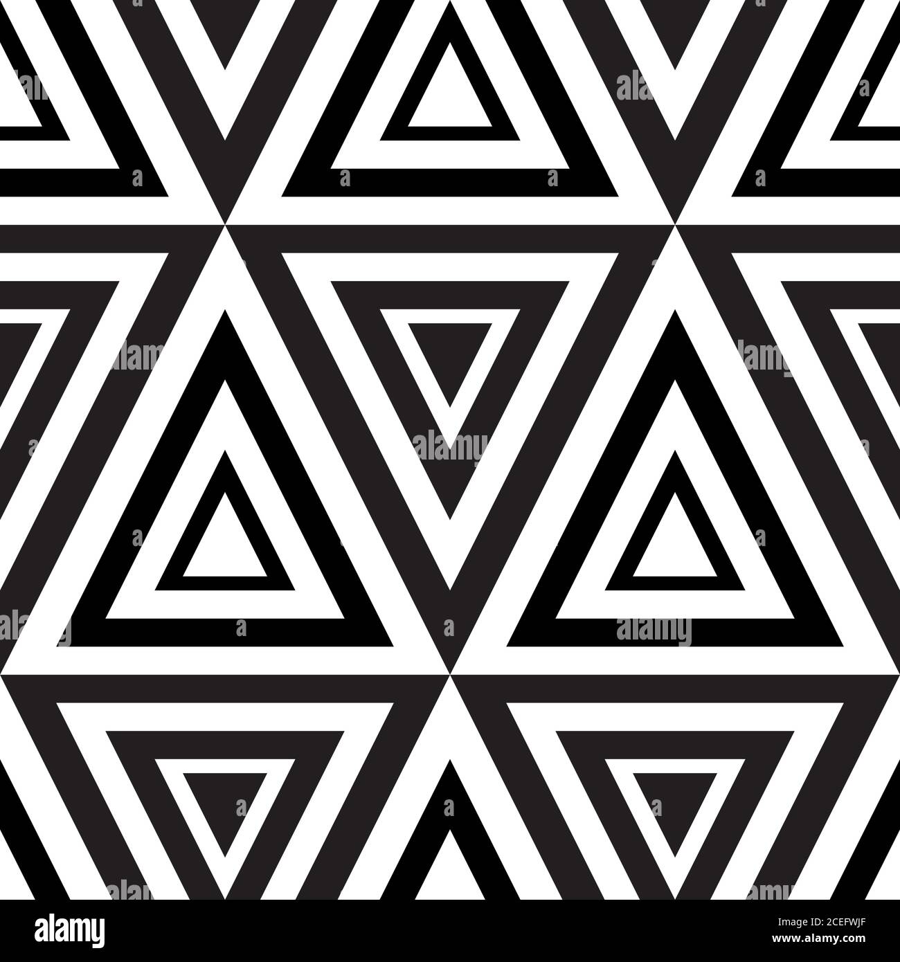 Black and White Hypnotic Background Seamless Pattern. Vector Illustration Stock Vector