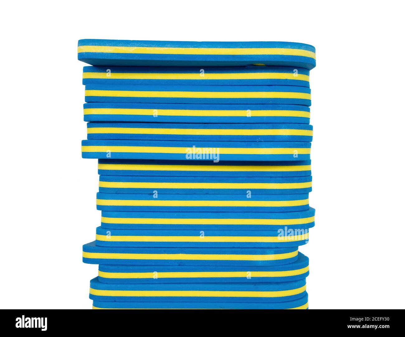 Pile of foam boards, can be used in the swimming pool, isolated Stock