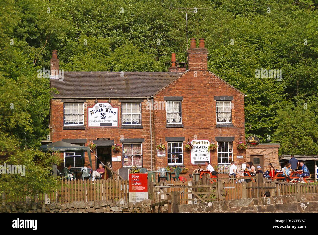 The Black Lion public house at Consall Forge in the Churnet Valley, Staffordshire. Stock Photo