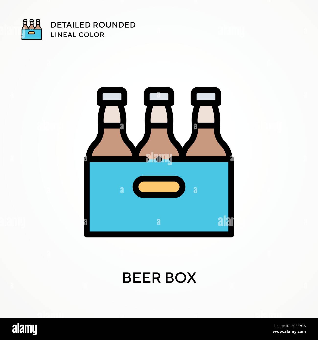 Beer box detailed rounded lineal color. Modern vector illustration ...