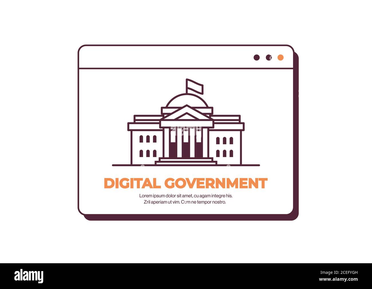 White House Washington DC american digital government building web browser window copy space horizontal vector illustration Stock Vector