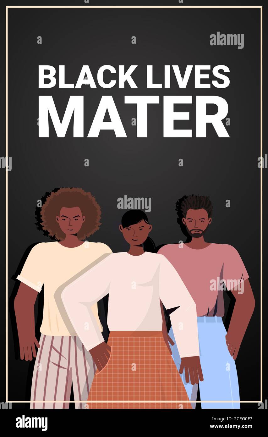 african american people against racial discrimination black lives matter  concept social problems of racism vertical portrait vector illustration  Stock Vector Image & Art - Alamy