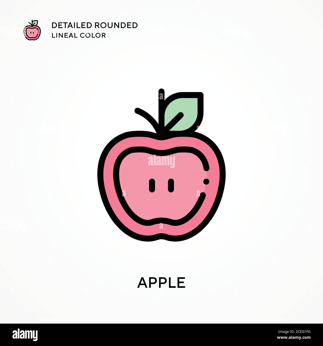 Apple Detailed Rounded Lineal Color Modern Vector Illustration Concepts Easy To Edit And Customize Stock Vector Image Art Alamy