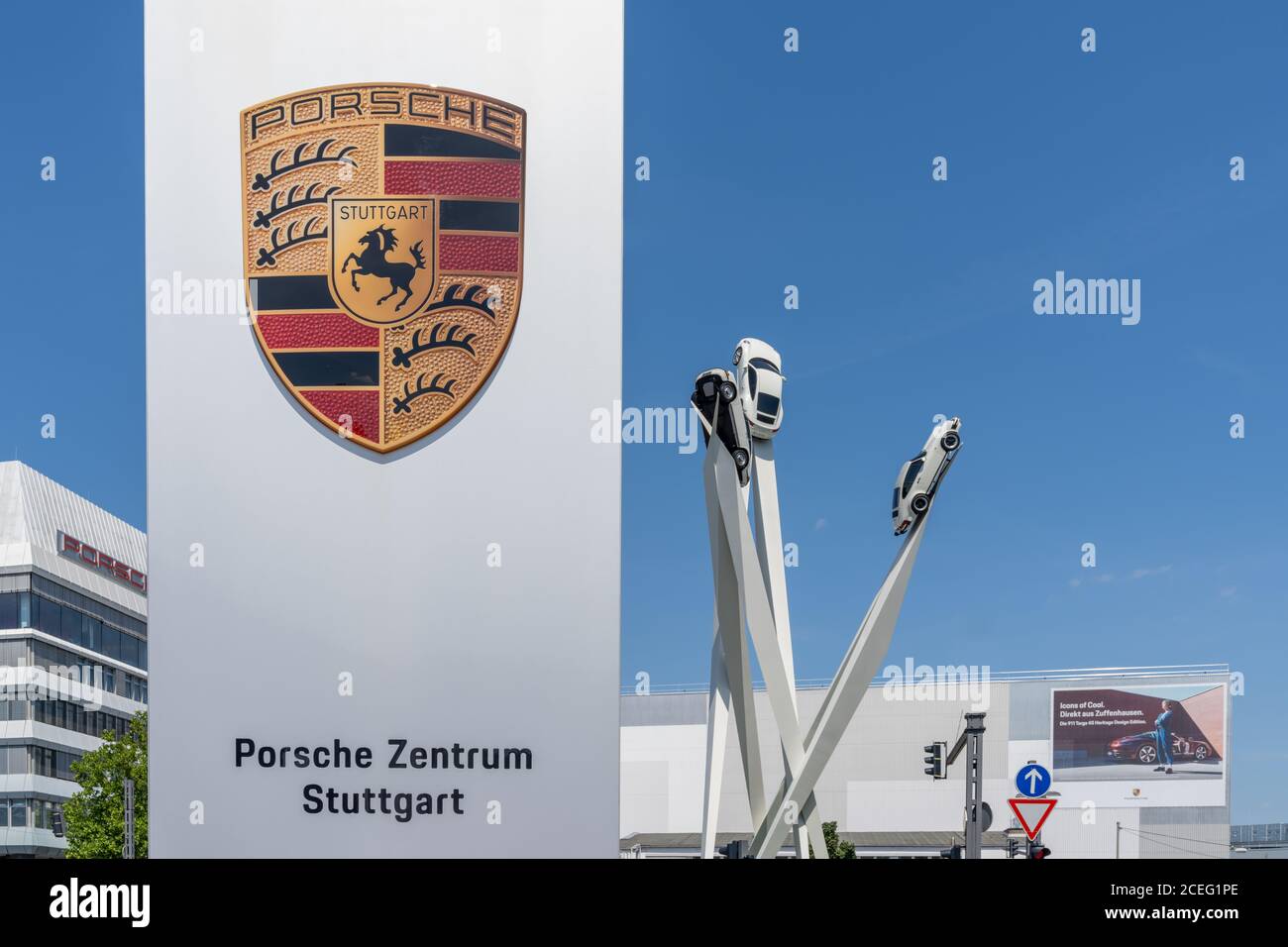 Stuttgart-Zuffenhausen, BW / Germany - 22 July 2020: view of the Porsche 'Zentrum' or center on Stuttgart Stock Photo
