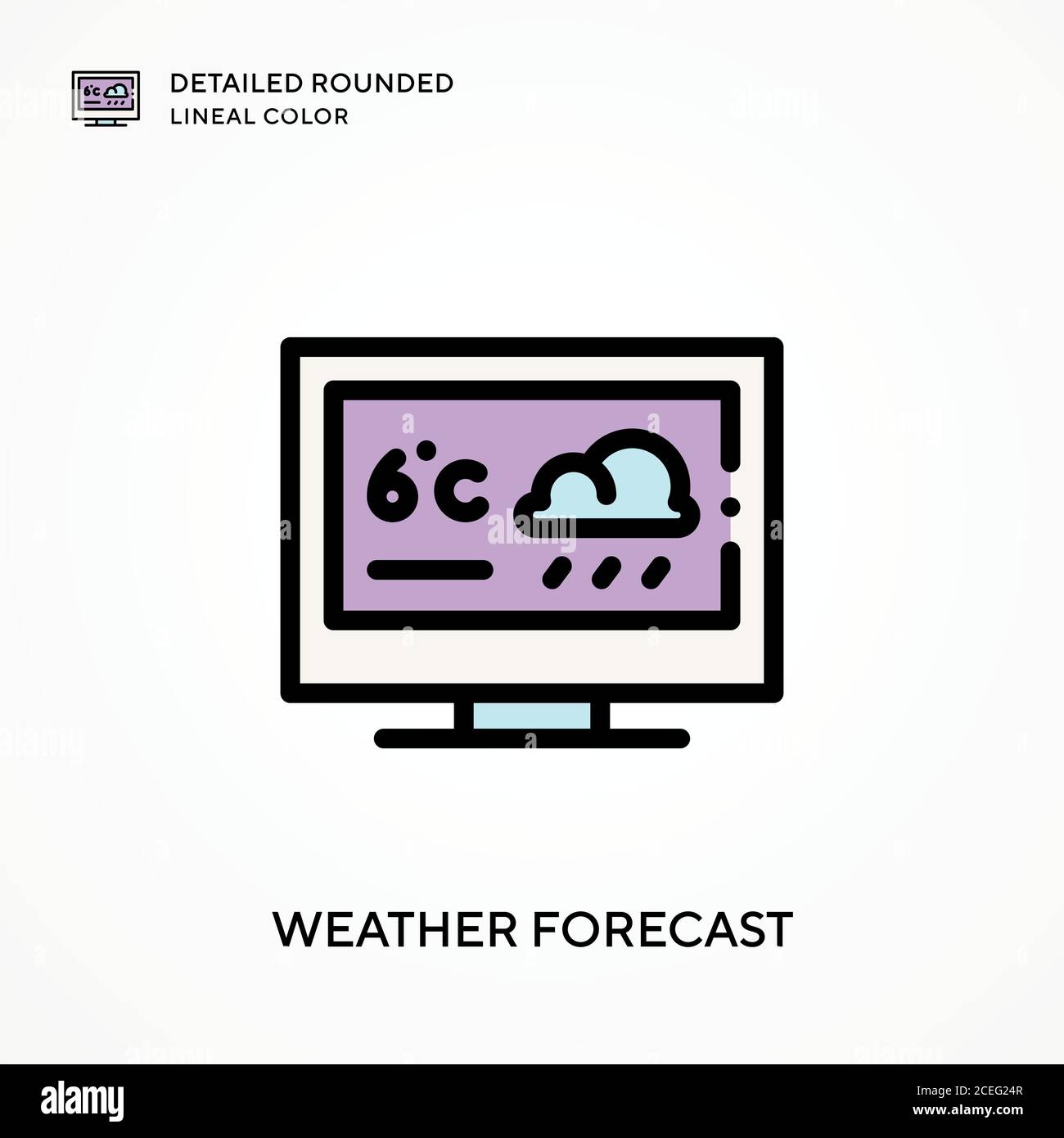 Weather forecast detailed rounded lineal color. Modern vector ...