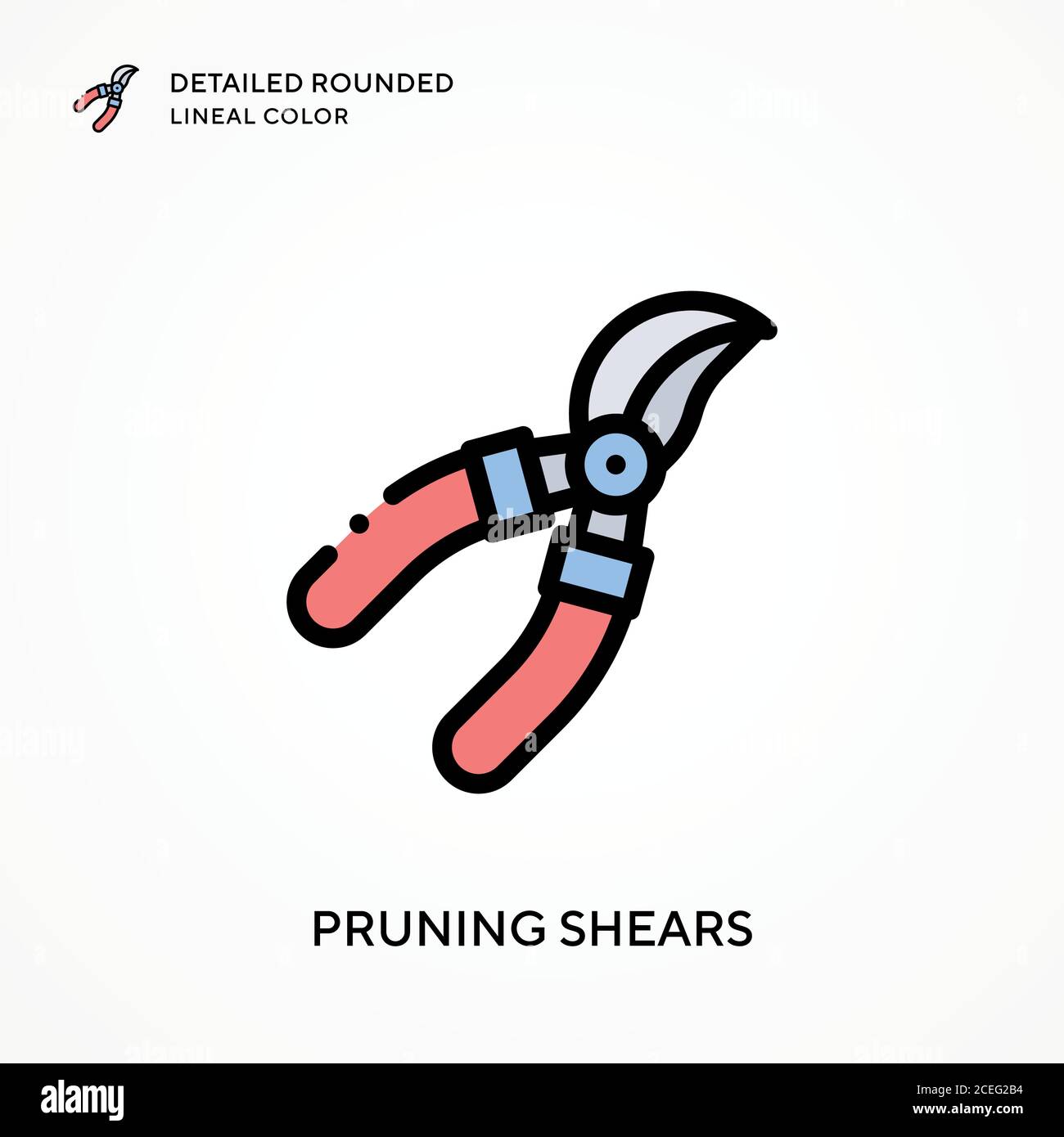 Pruning shears detailed rounded lineal color. Modern vector ...