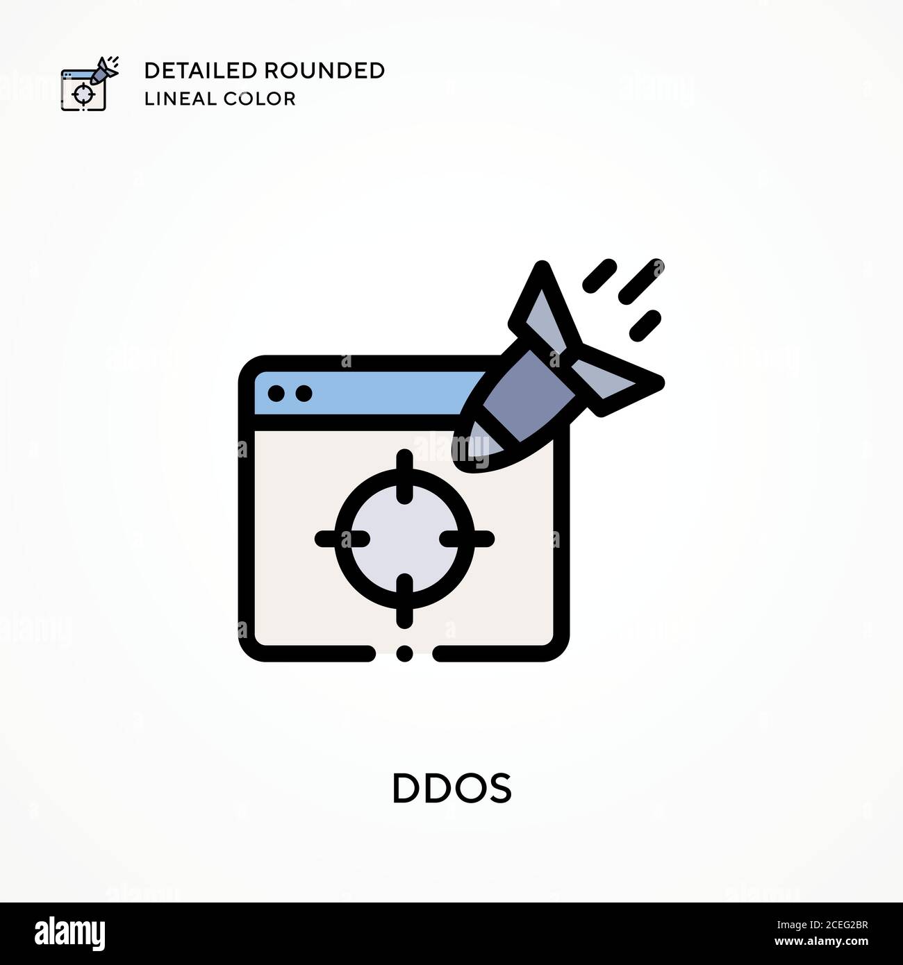 Ddos Simple Picture Ddos detailed rounded lineal color. Modern vector illustration concepts ...