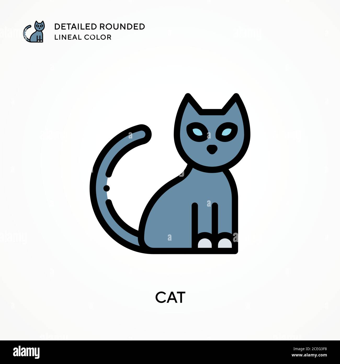 Cat detailed rounded lineal color. Modern vector illustration concepts ...
