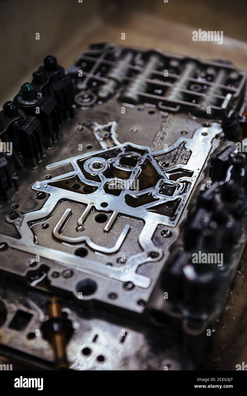 Detail of a part of a car engine Stock Photo