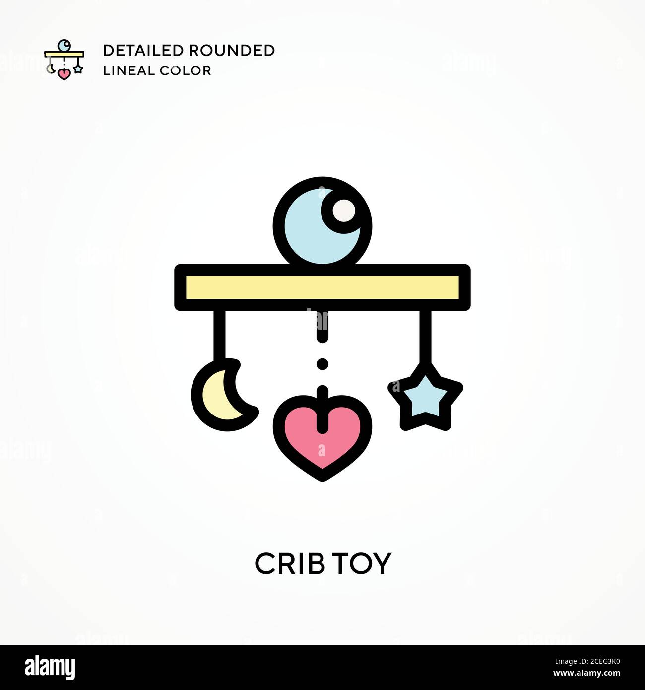 Crib toy detailed rounded lineal color. Modern vector illustration ...