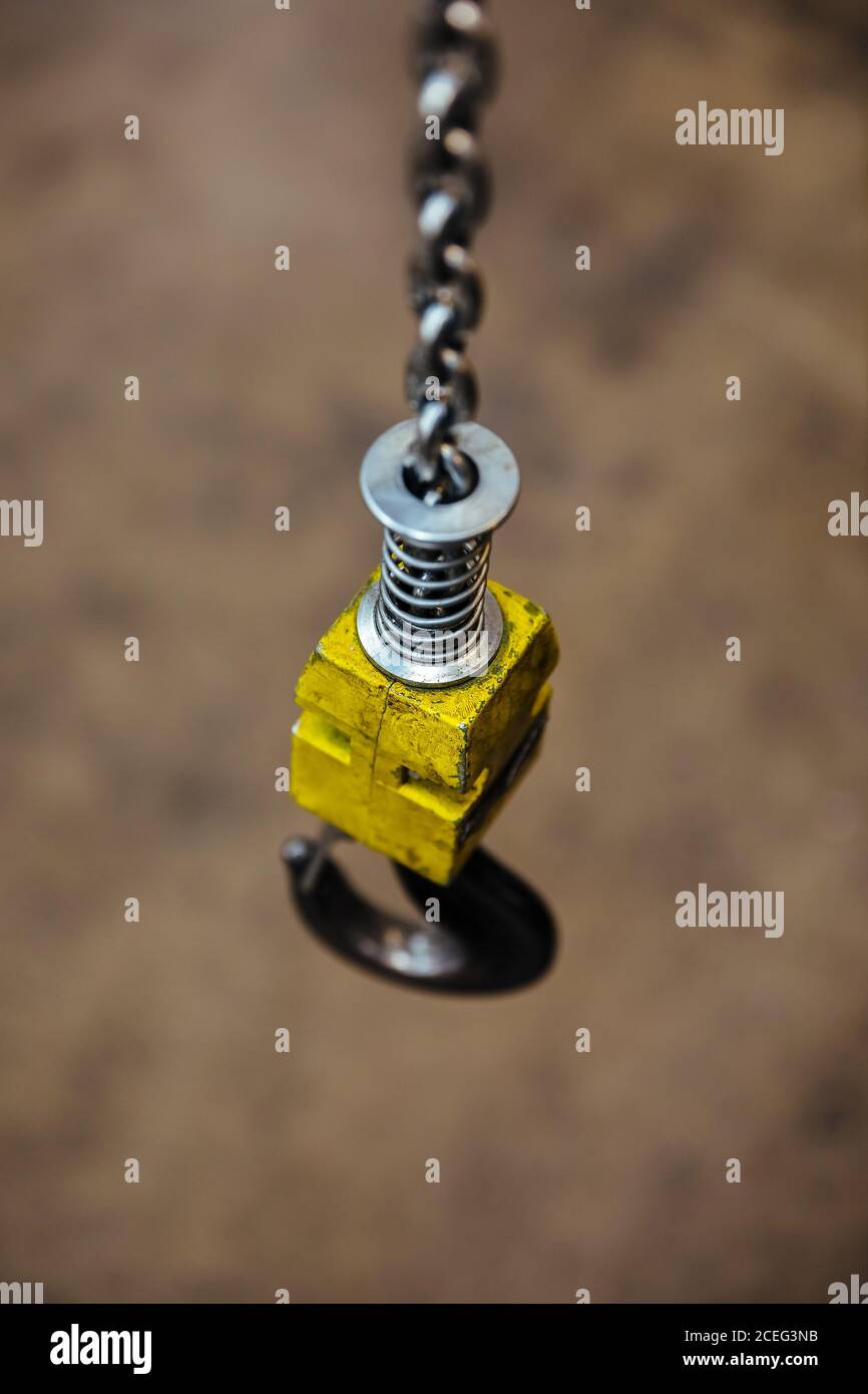 Hook in a mechanical workshop Stock Photo