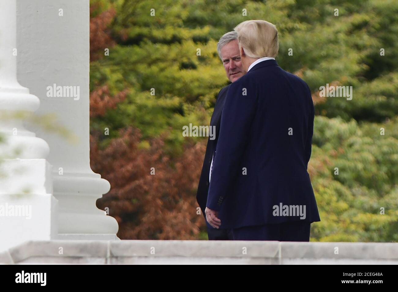 Washington, United States. 01st Sep, 2020. US President Donald Trump is joined by White House Chief of Staff Mark Meadows as he departs the White House to meet with law enforcement officials in Kenosha in Washington, DC on Tuesday, September 1, 2020. Photo by Rod Lamkey/UPI Credit: UPI/Alamy Live News Stock Photo