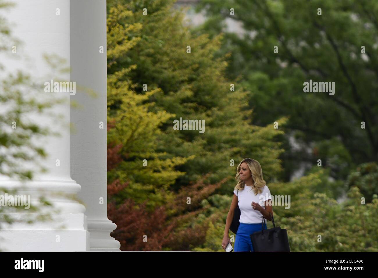 Washington, United States. 01st Sep, 2020. White House Press Secretary Kayleigh McEnany prepares to depart the White House with US President Donald Trump to meet with law enforcement officials in Kenosha in Washington, DC on Tuesday, September 1, 2020. Photo by Rod Lamkey/UPI Credit: UPI/Alamy Live News Stock Photo