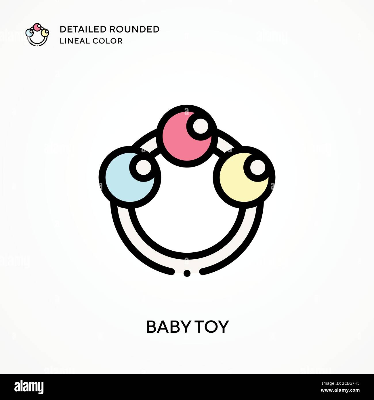 Baby toy detailed rounded lineal color. Modern vector illustration ...