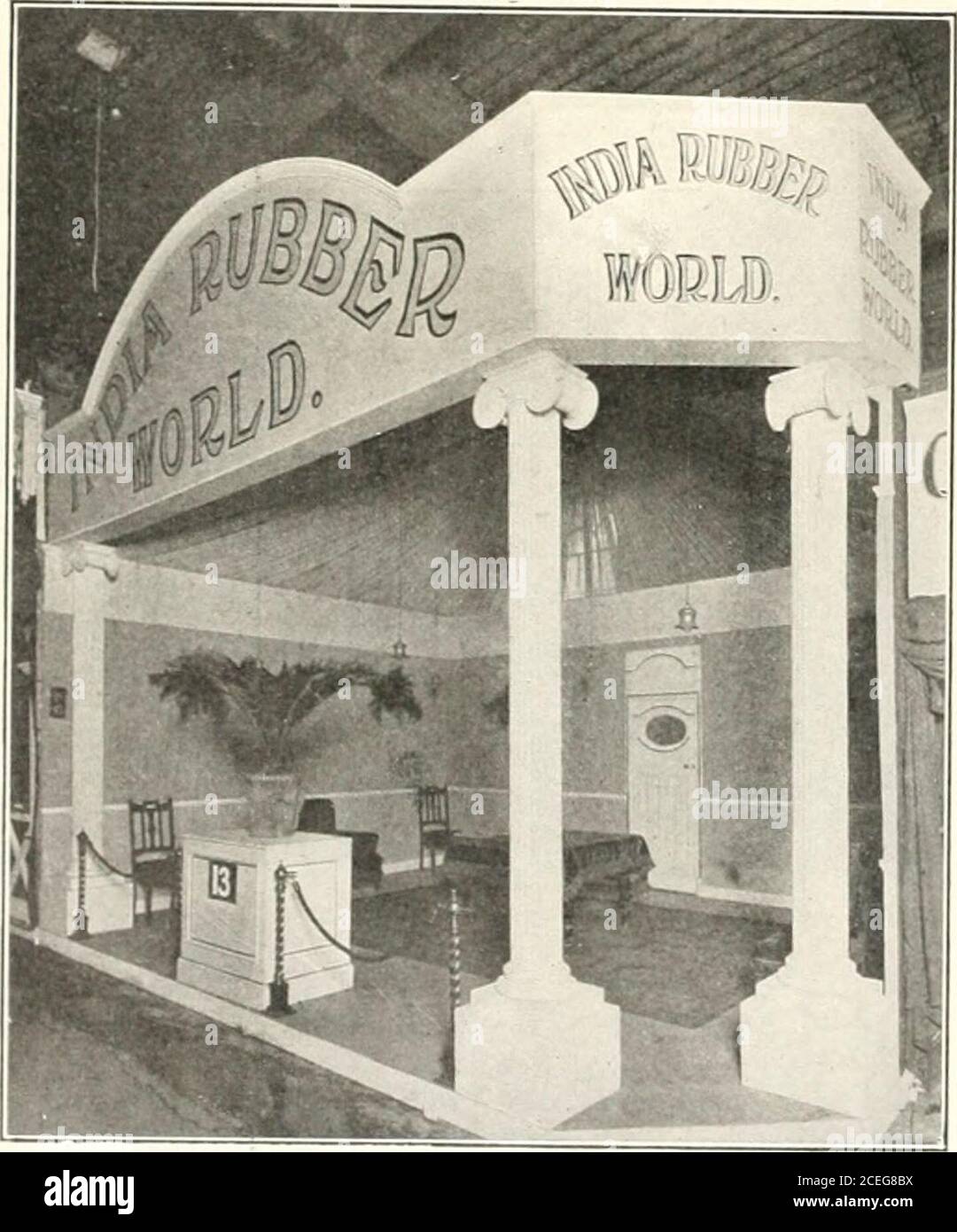 . India rubber world. method. What is known as the hard cure process, an invention of Mr.n. .. Wickham, was the subject of much attention and interestat the show. Mr. VVickhams process deals with the treatmentof latex by the application of antiseptic smoke and heat. It isclaimed to be a mo.st convenient method and to economize bothtime and cost, exerting at the same time a standardizing eflfecton the grades. Sample blocks of rubber treated by this processwere shown and favorably commented upon. There were a number of interesting processes of curing rub-ber, including those of Dr. Pinto, and t Stock Photo