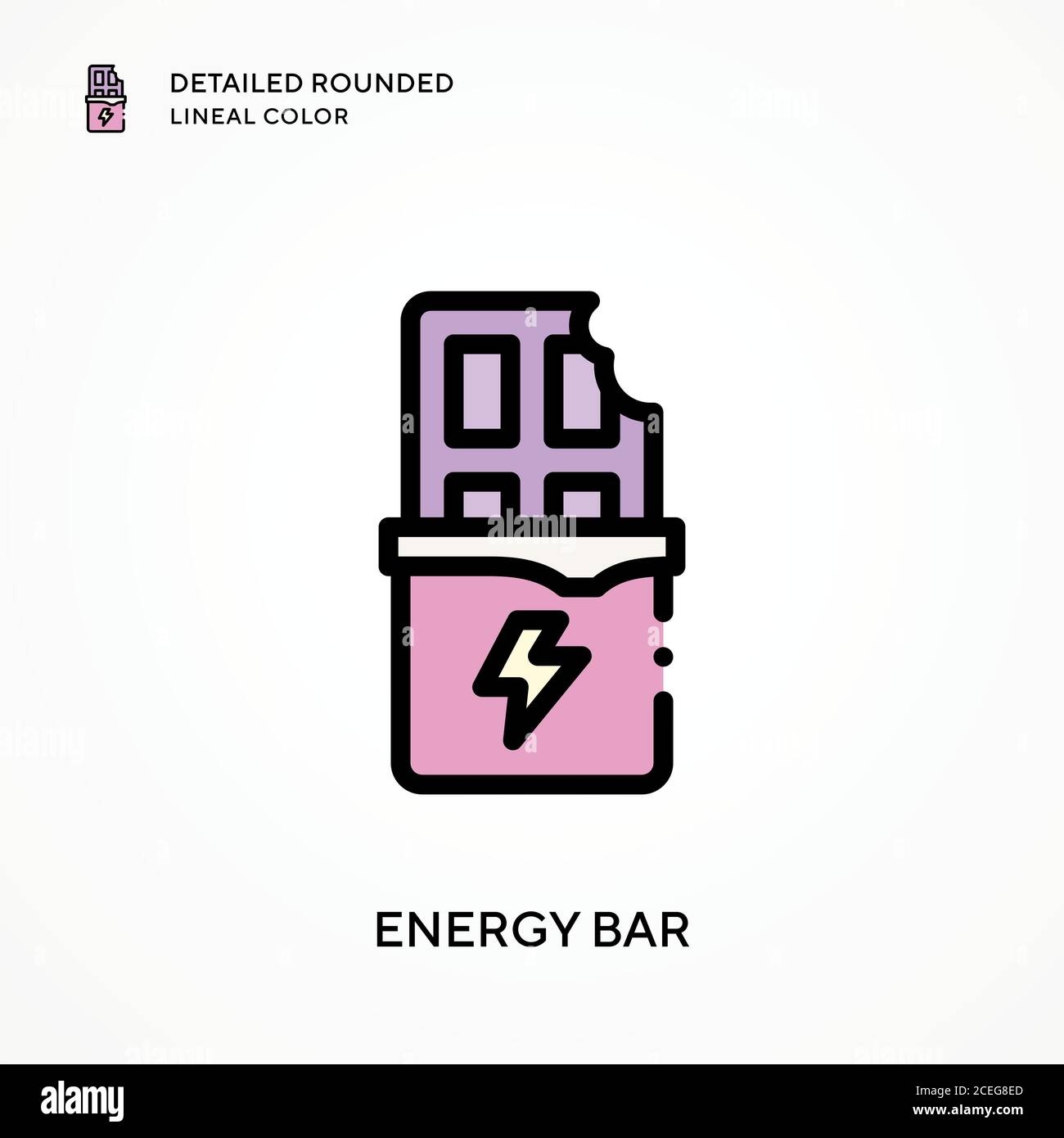 Energy bar detailed rounded lineal color. Modern vector illustration concepts. Easy to edit and customize. Stock Vector