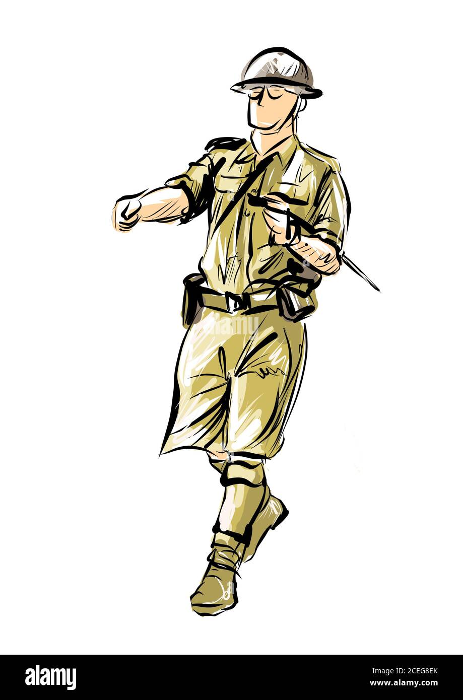 Soldier from the Gibraltar Defence force, British Army during World War