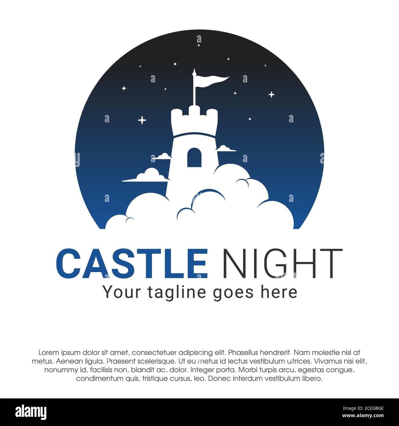 stronghold castle tower vector logo concept design template isolated on