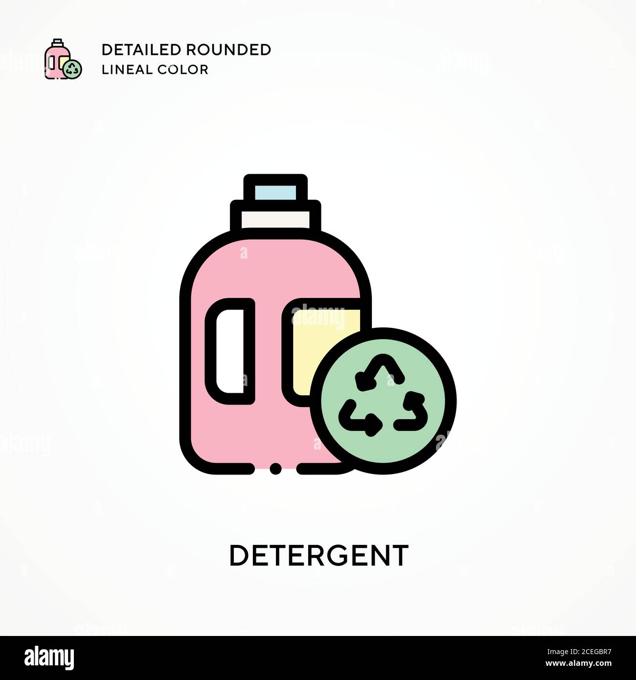 Detergent detailed rounded lineal color. Modern vector illustration ...