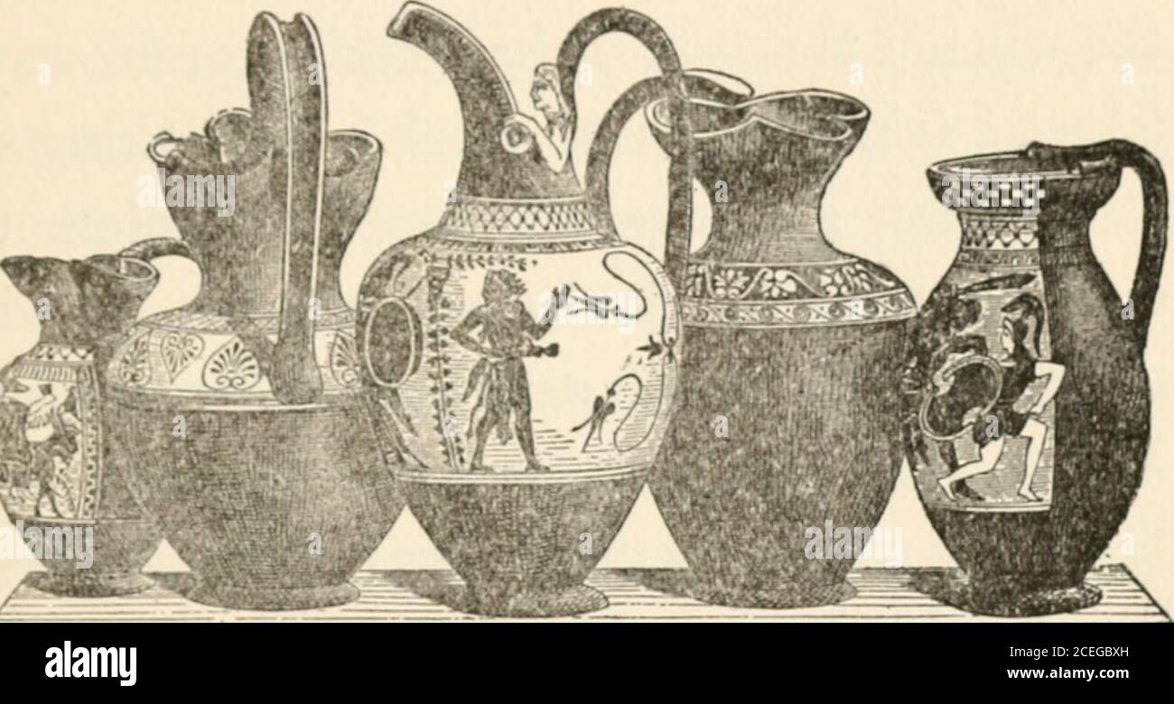 . Men of old Greece, by Jennie Hall. 20 Men of Old Greece A pottery-seller had his little table full ofred and black vases. Come buy a Marathon vase, he called,painted with pictures of our gloriousbattle. And among those dozens of tables and cry-ing merchants walked the men of Athens.Their slaves followed with baskets andmoney-bags. Some were buying vegetablesand fruits and wines and meat and breadand cakes for dinner. Others were buyingclothes and sandals; others, vases, jewels,lamps, olive oil. So the baskets of the slaveswere filled. This sight delights my eyes, said a manwho stood talking Stock Photo