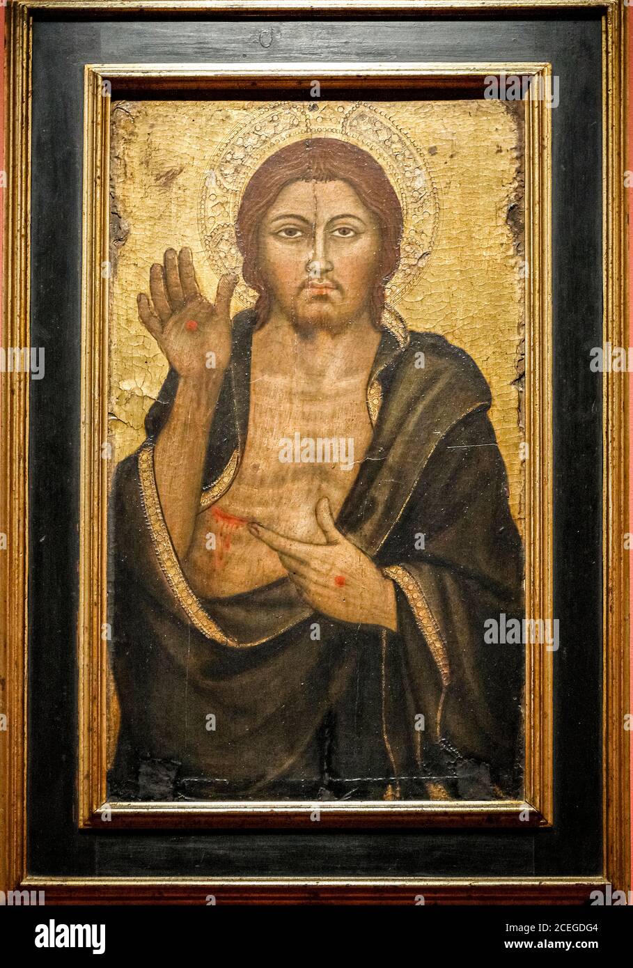 Italy Umbria Perugia - National Gallery of Umbria: Monographic Exhibition  (1362-1422) -  Central cusp. Blessed Redeemer Stock Photo