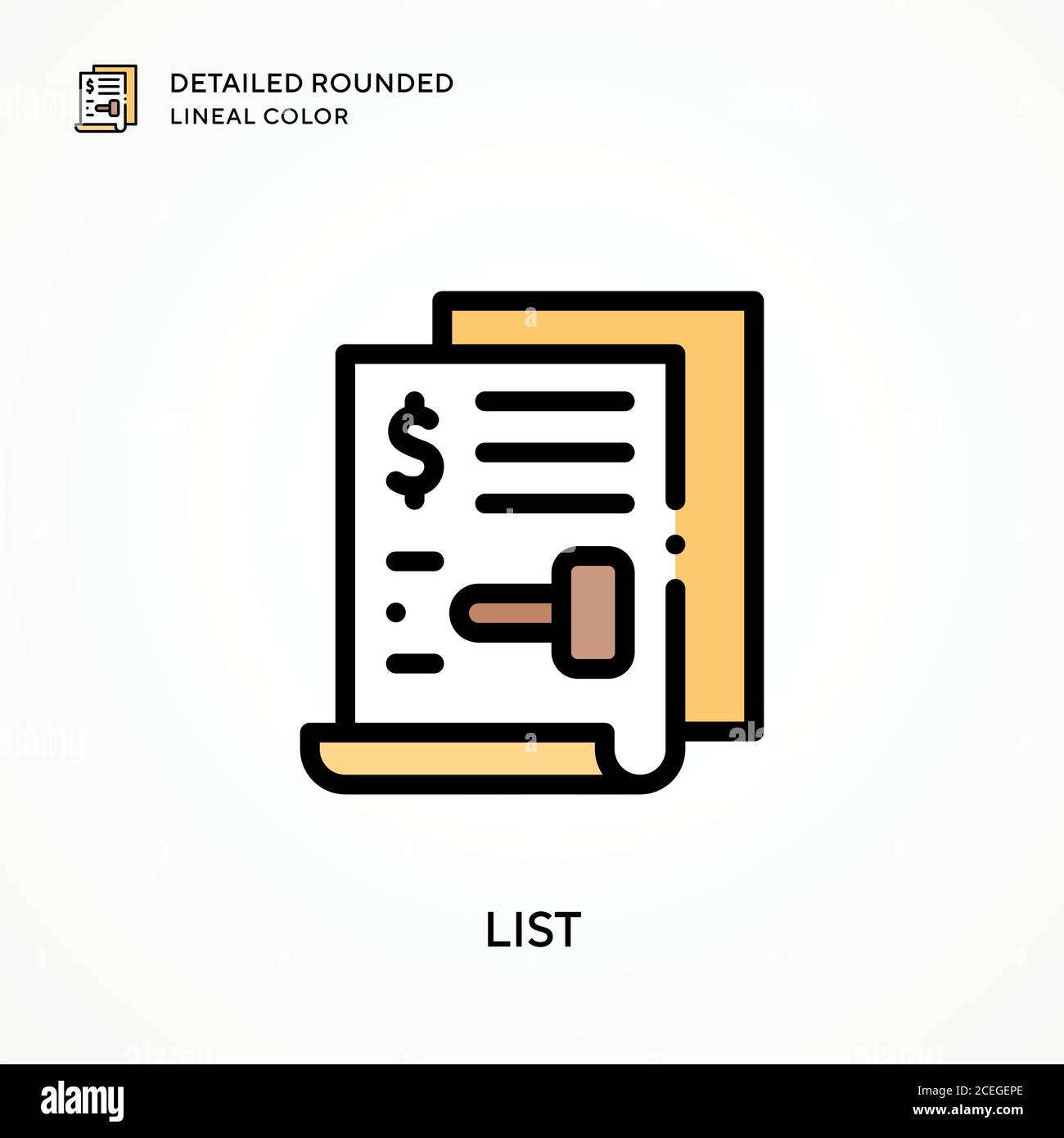 List detailed rounded lineal color. Modern vector illustration concepts ...