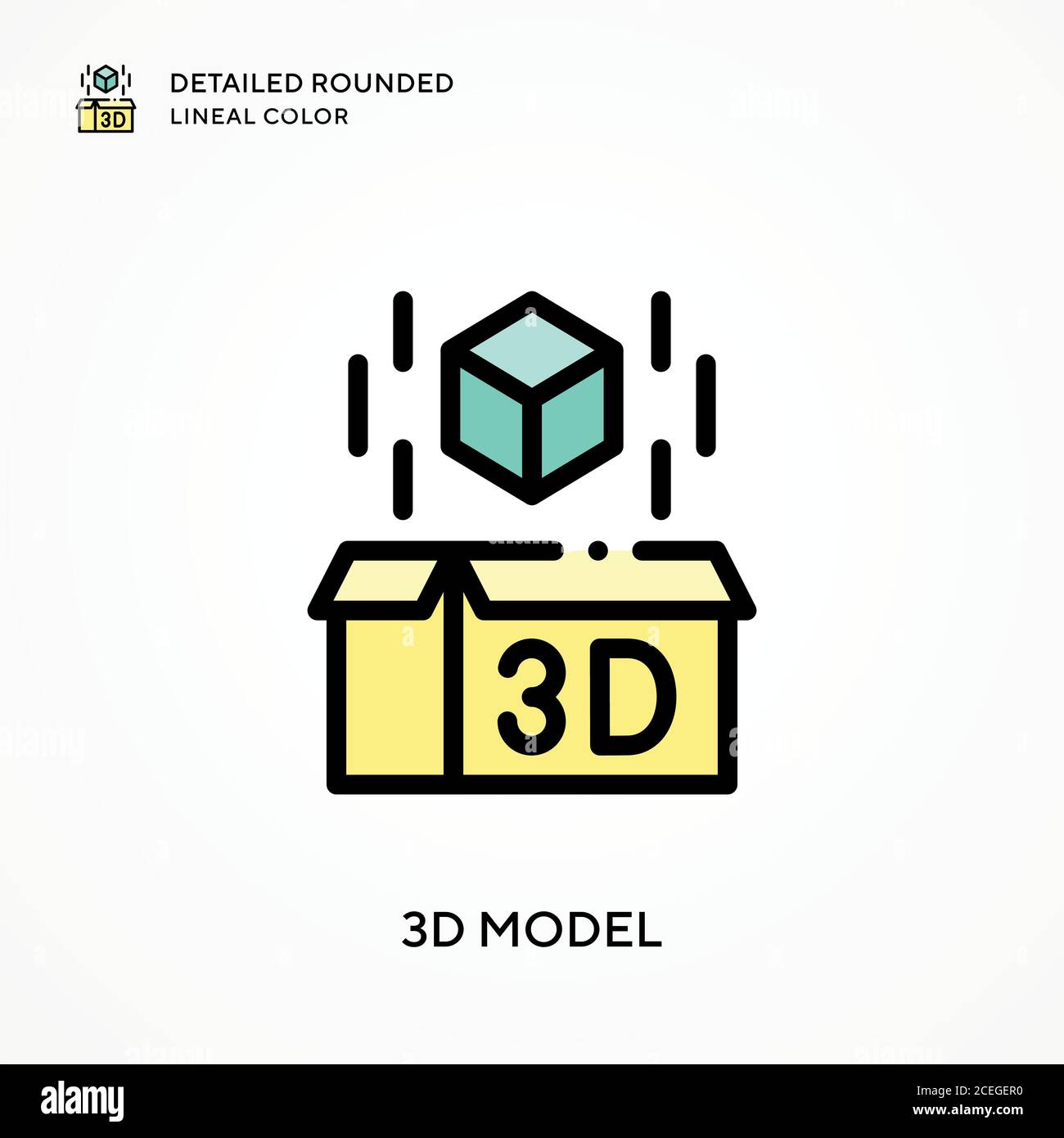 3d model detailed rounded lineal color. Modern vector illustration ...