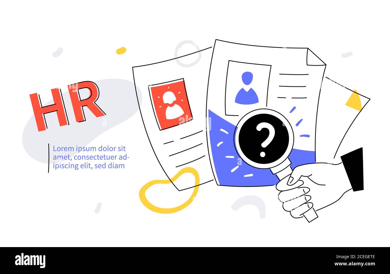 Human resources - modern colorful flat design style web banner Stock Vector