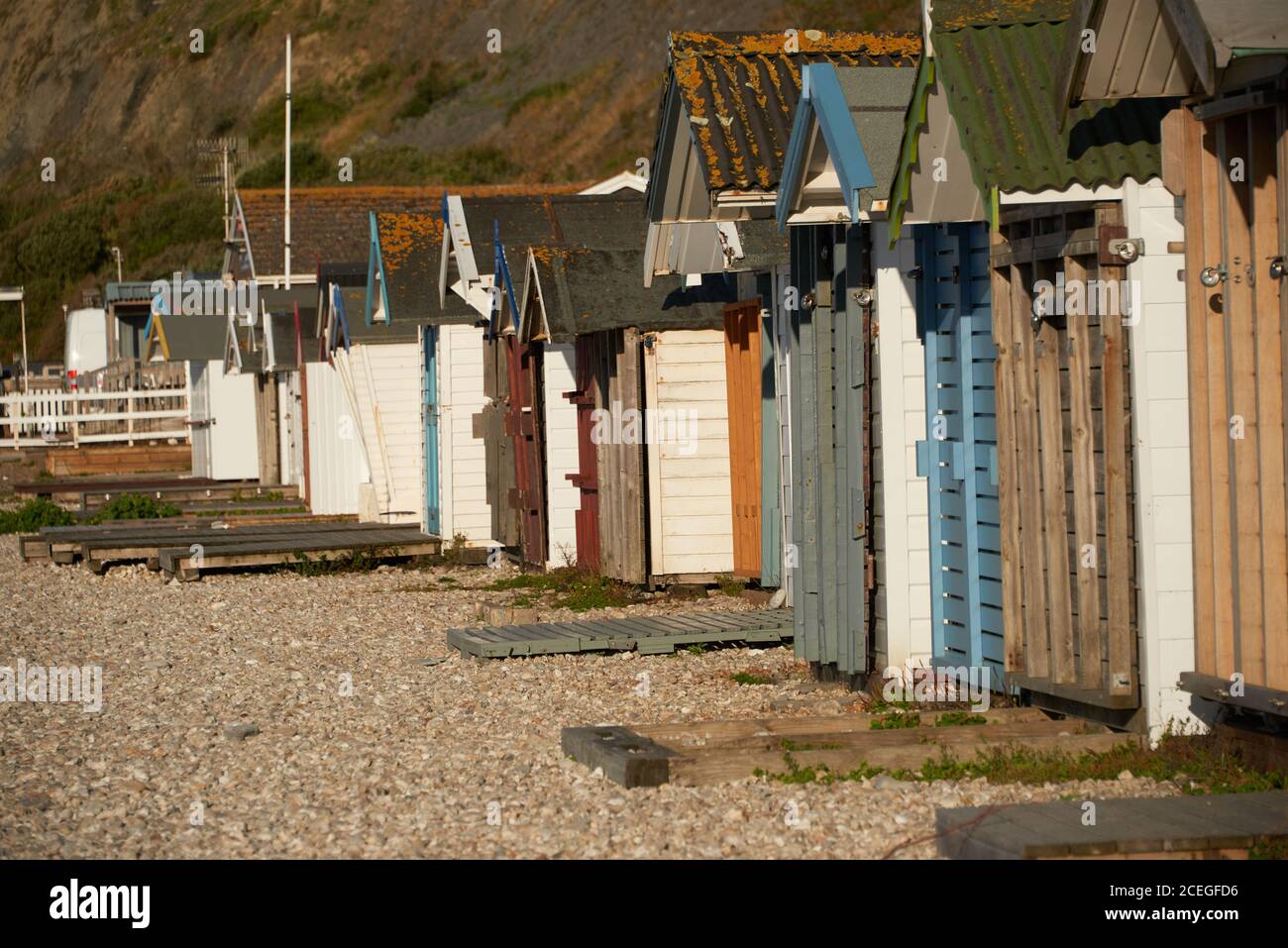 Beautiful historic Lyme Regis Dorset UK.  UNESCO site, famous fossil beach and for The  Cobb. Sandy and pebble beaches on South West coast path. Stock Photo