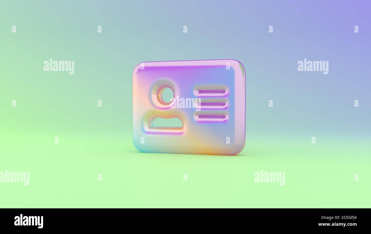 Colorful vibrant 3d rendering puffed inverted symbol of address card ...
