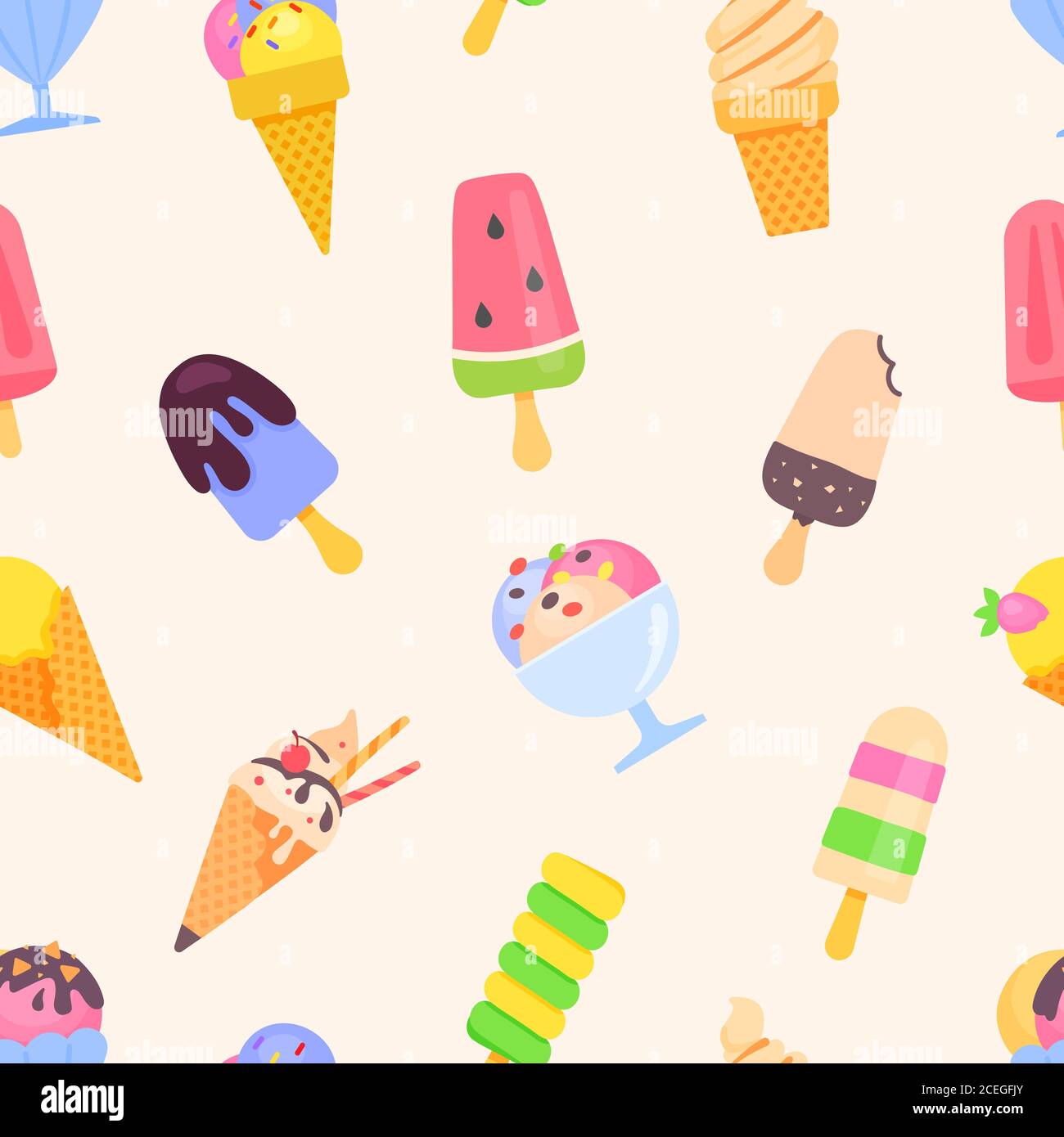 Ice cream - colorful flat design style pattern Stock Vector Image & Art ...