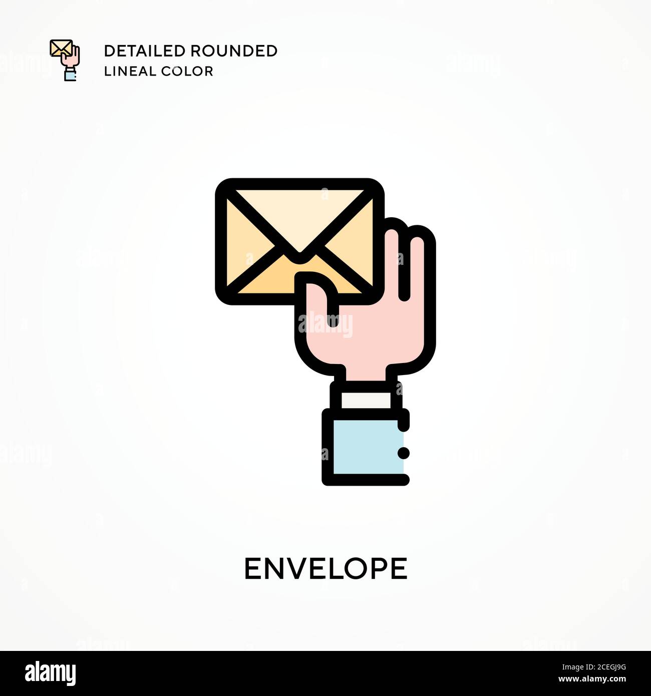 Envelope detailed rounded lineal color. Modern vector illustration ...