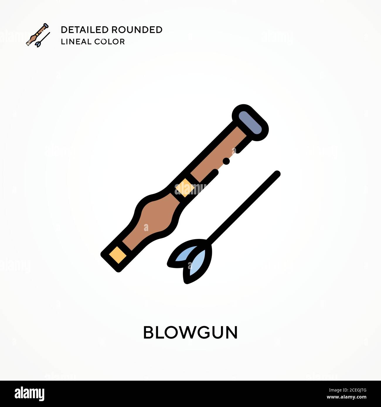 Blowgun detailed rounded lineal color. Modern vector illustration concepts. Easy to edit and customize. Stock Vector