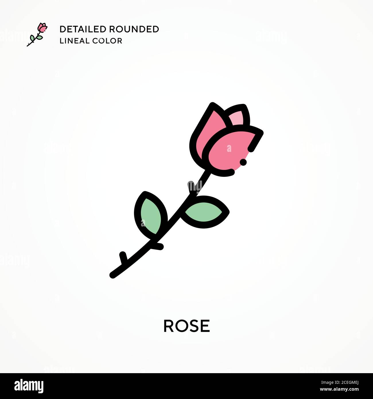 Rose detailed rounded lineal color. Modern vector illustration concepts ...
