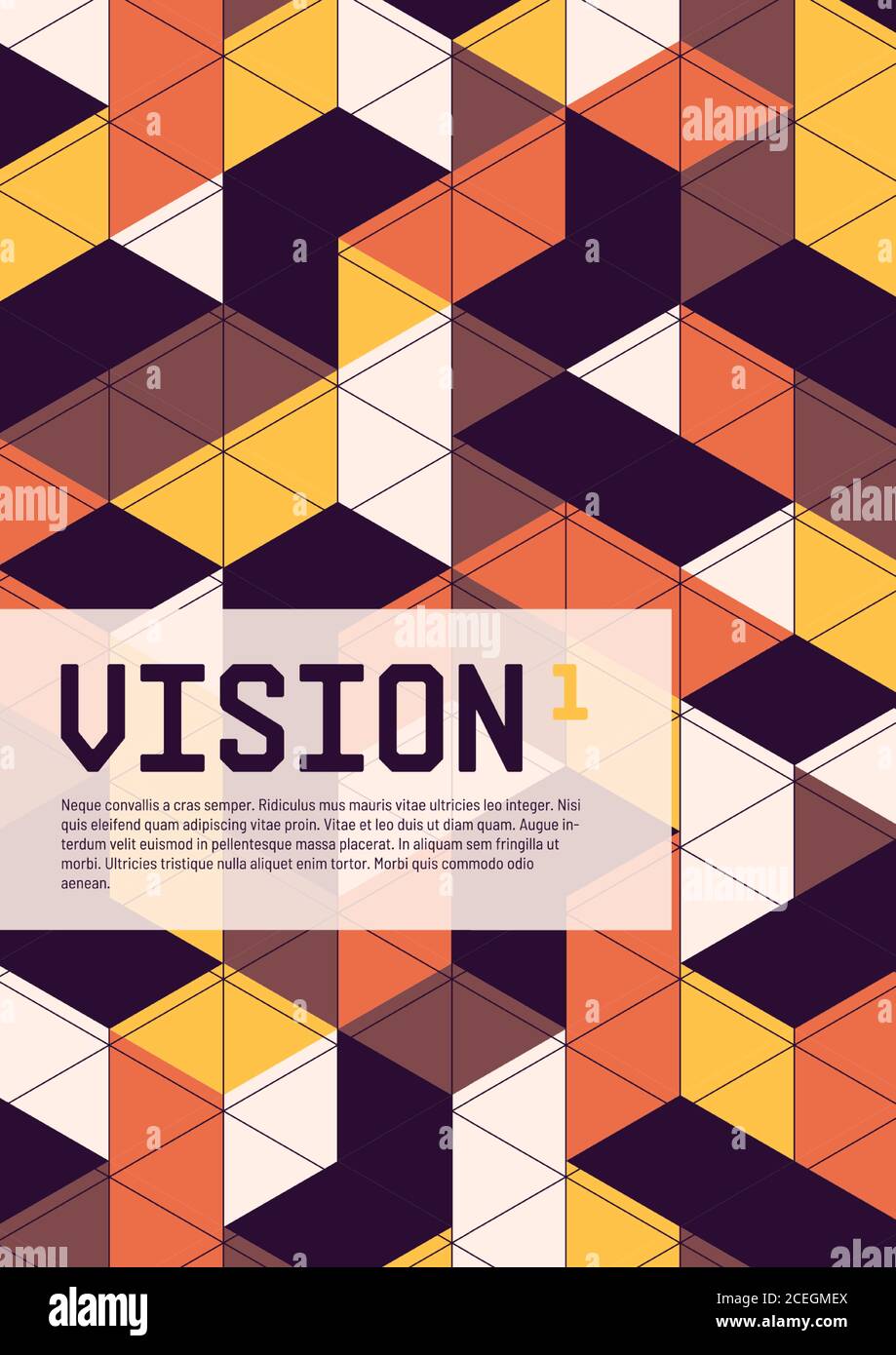 Isometric abstract cover, poster, background vector design Stock Vector