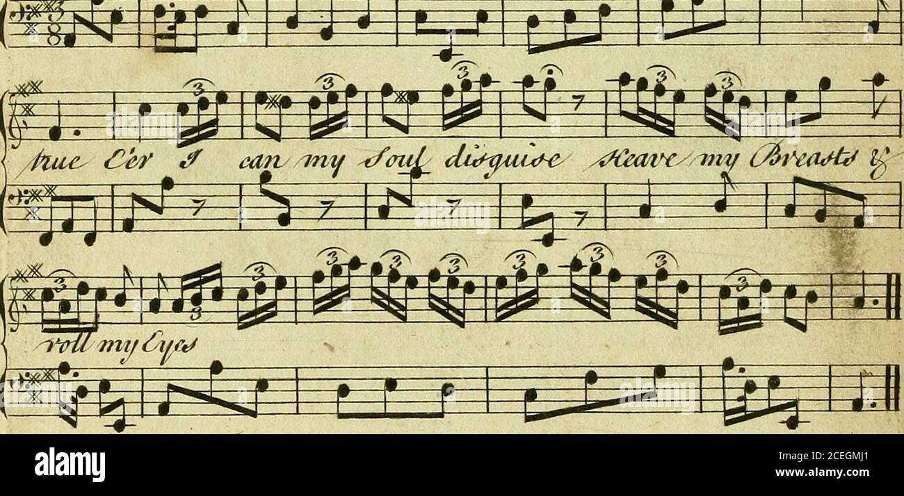 . Clio and Euterpe or British Harmony. A collection of Celebrated Songs and Cantatas by the most approv'd Masters Curiously Engrav'd. With the Thorough Bass for the Harpsicord and Transposition for the German Flute. Embelish'd with Designs adapted to each Song. In two Volumes, etc. ^&lt;n^ andwAcn. t^ ^ei^ti-^ ? ^ ^^ =* .^ 30Z«=I ? I Wl fa ^r&g• ^ i^^^^SSS 1^^=^  ^n/cet?u tn/c^ me t/om^^ of Ifcniy Cy-^iiUe^ ^f ^let am tmmif a?i&lt;h. lyhu/ iKrt hlL ^ Icatn l/ie Way,(^ /i/candtih/lMyi/^t^r /iiat tziA^c/ mcfiii^^i^ i&gt;^et^t;y, Cirticl i/^j?iec6-(i Hexnning l/cntm,.C/:a/( of ^oi^ (ind fiUloh^h Stock Photo