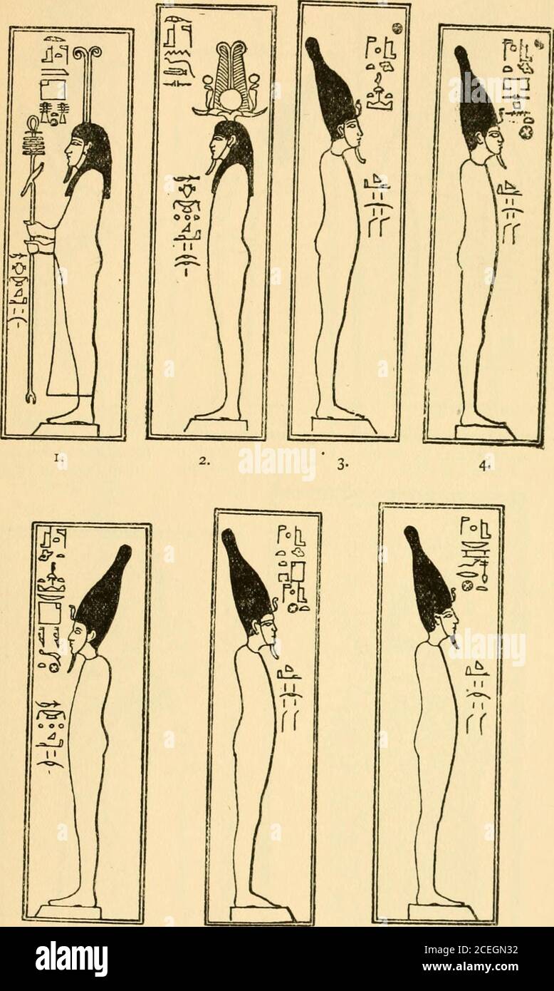 . Osiris and the Egyptian resurrection;. Horus and his four sons, each ...