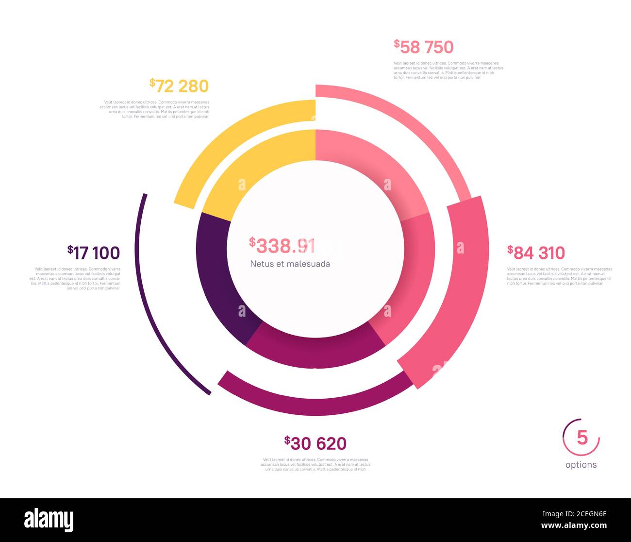 Vector circle chart design, modern template for creating infographics