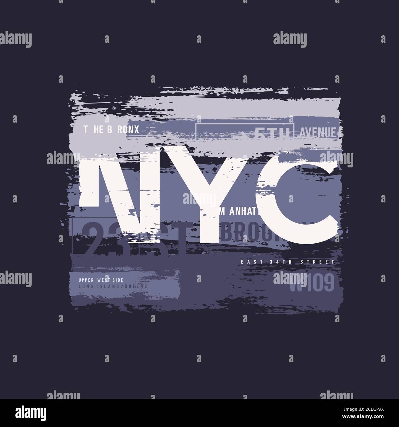 Vector graphic t-shirt design, poster, print on the theme of New York City Stock Vector