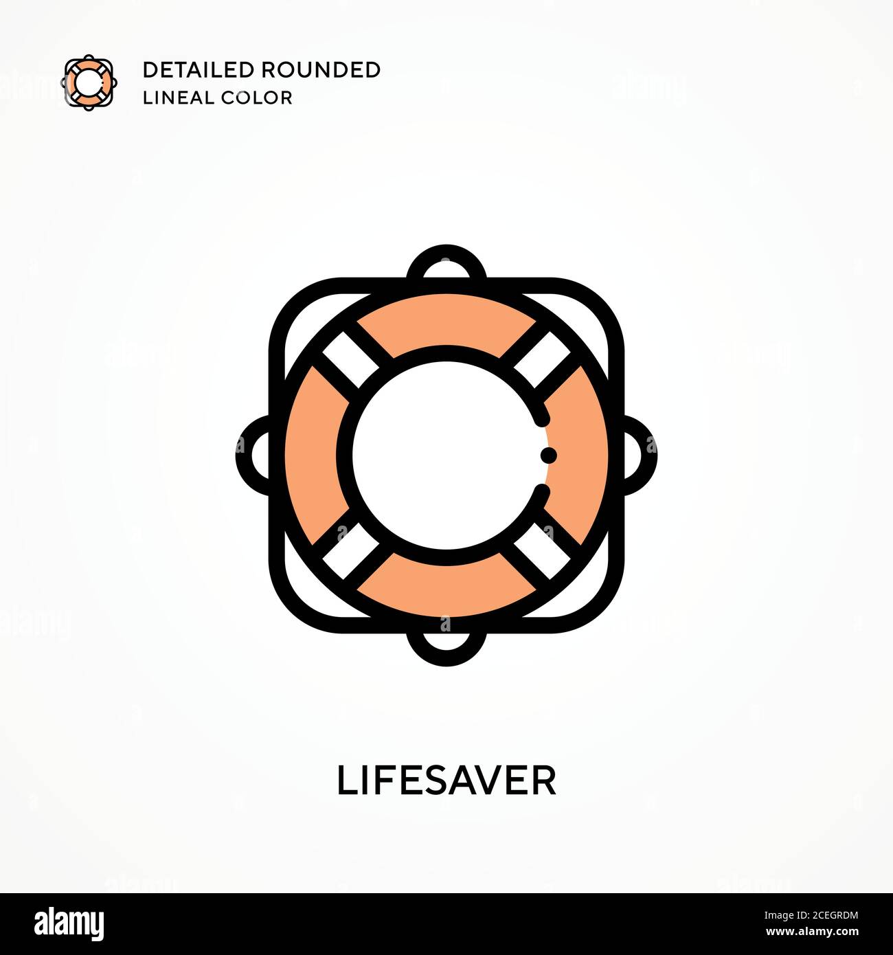 Lifesaver detailed rounded lineal color. Modern vector illustration ...