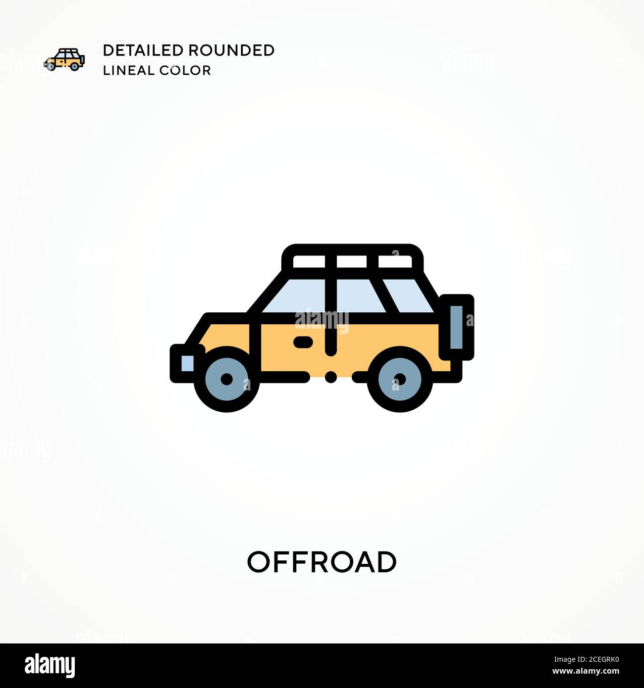 Offroad detailed rounded lineal color. Modern vector illustration concepts. Easy to edit and customize. Stock Vector