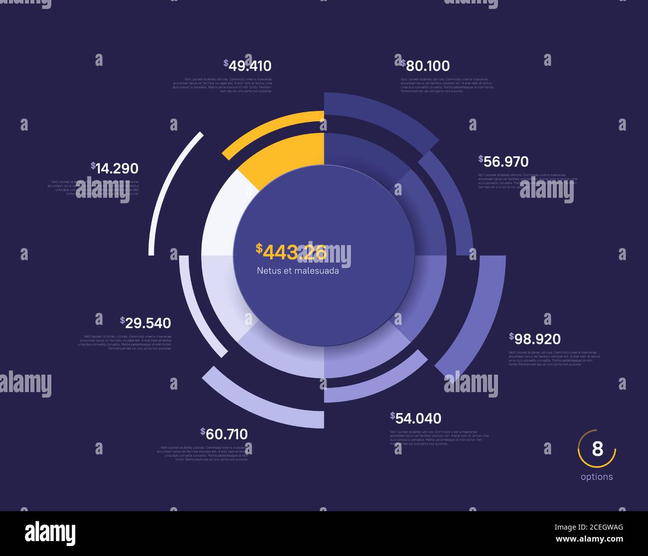 Vector circle chart design, modern template for creating infographics