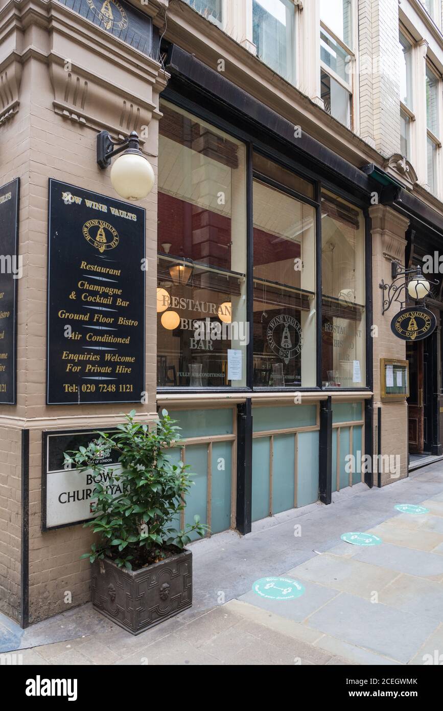 Bow Wine Vaults, a wine bar and brasserie situated in Bow Churchyard