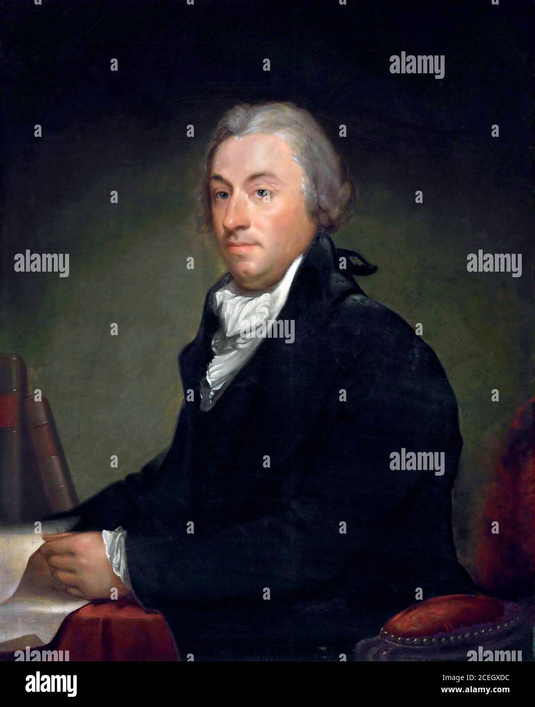 Robert Livingston (1746-1813), portrait attributed to Gilbert Stuart. Livingston was an American lawyer, politician and diplomat , who was a Founding Father of the United States and also signatory of the Lousiana Purchase in 1803, whilst US Minister to France. Stock Photo