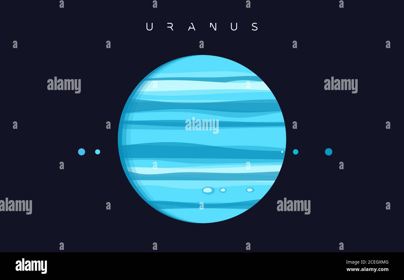Uranus. The seventh planet from the Sun. Vector illustration Stock Vector