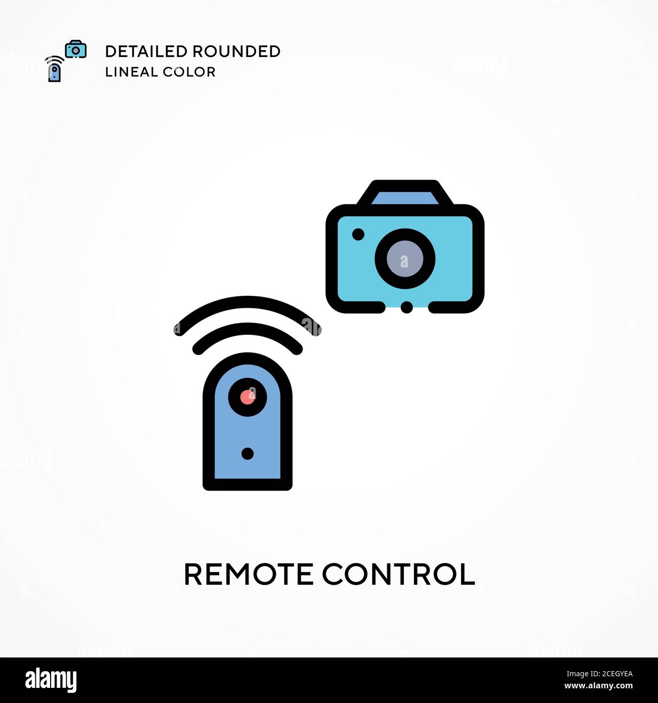Remote control detailed rounded lineal color. Modern vector ...