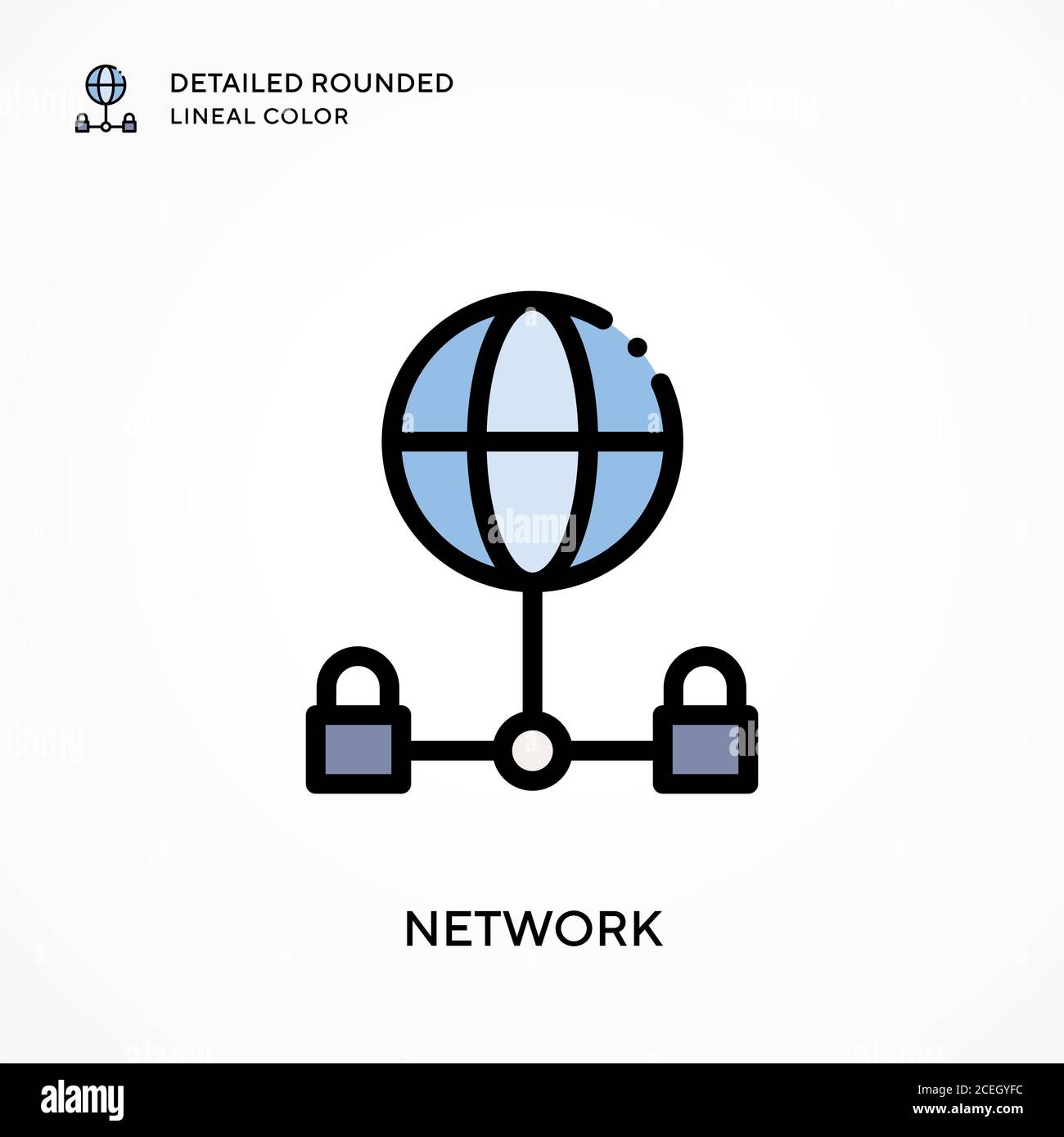 Network detailed rounded lineal color. Modern vector illustration ...
