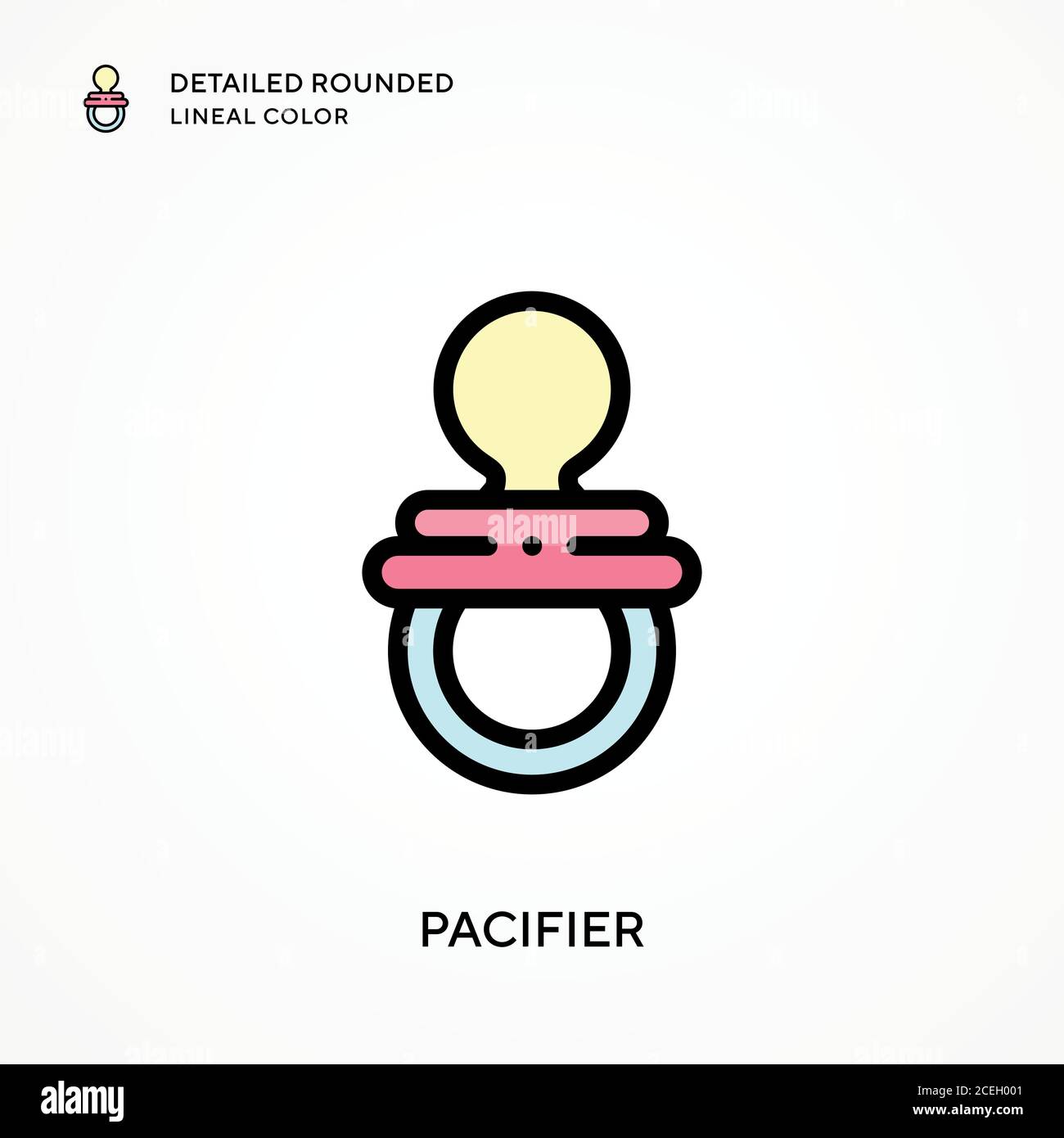 Pacifier detailed rounded lineal color. Modern vector illustration ...