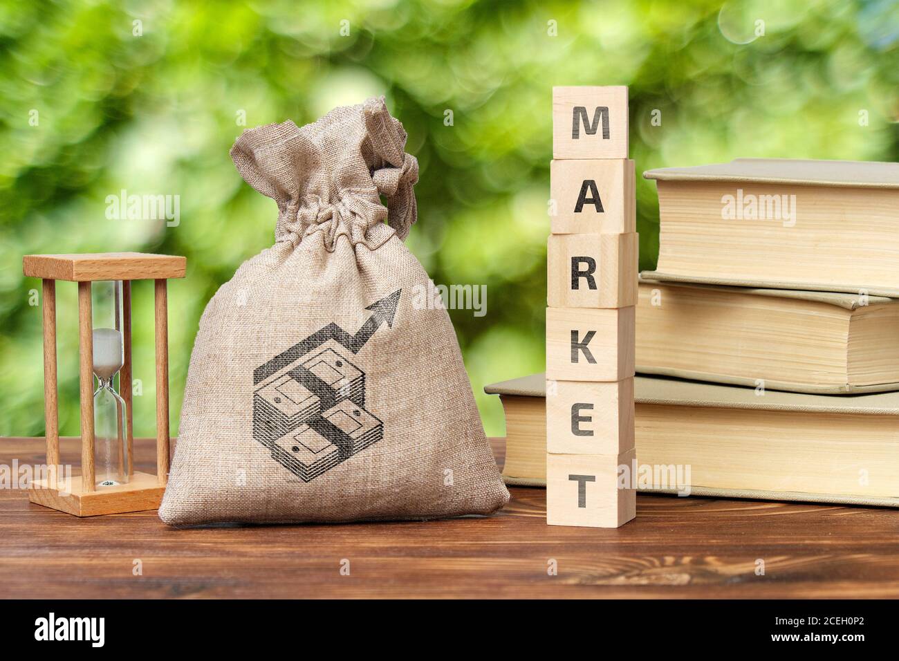 The concept of increasing market share in business Stock Photo