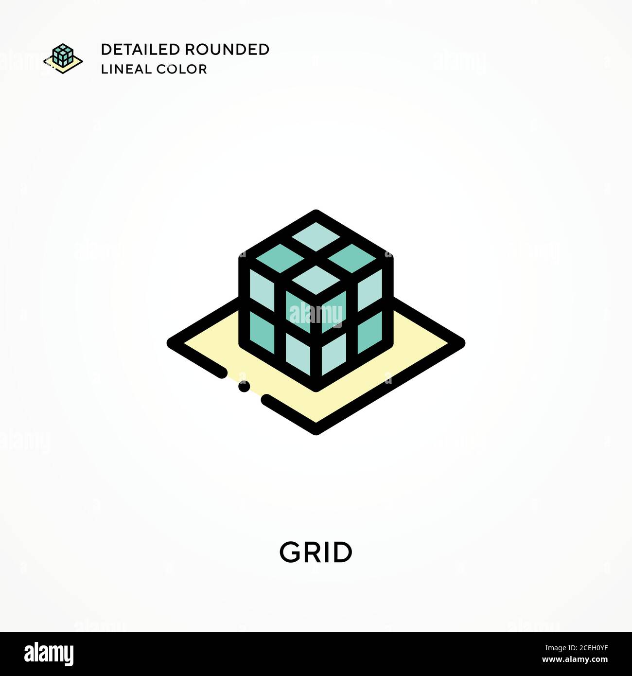 Grid detailed rounded lineal color. Modern vector illustration concepts ...